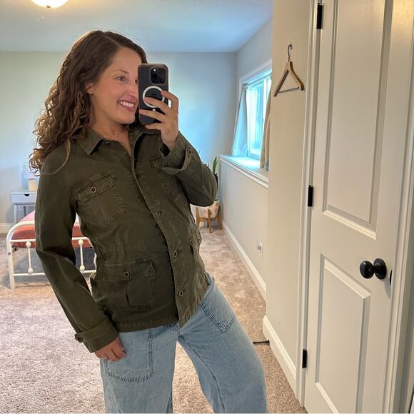 Anthropologie Green Cotton Knit Jacquard Mixed Media Jacket Small - Picture 3 of 16